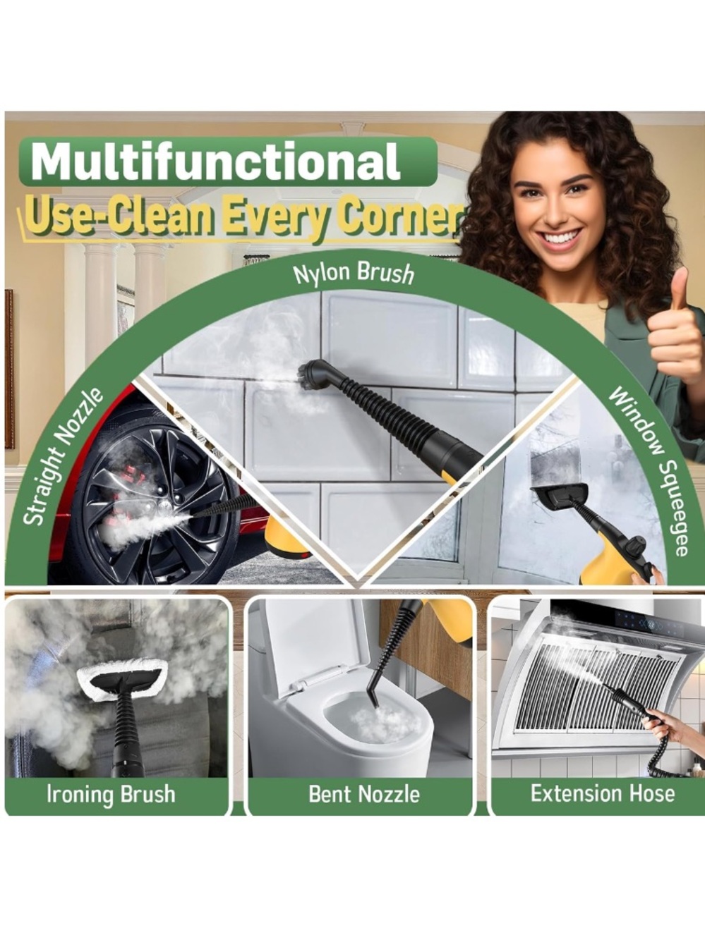 Pressurized Handheld Steam Cleaner for Home Deep Cleaning with Accessories - Picture 3 of 6